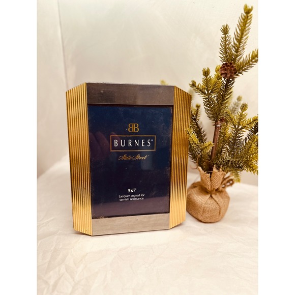 Burnes Of Boston Other - Burnes of Boston State Street 5x7 Picture Frame Brass Silver Two Tone Ribbed